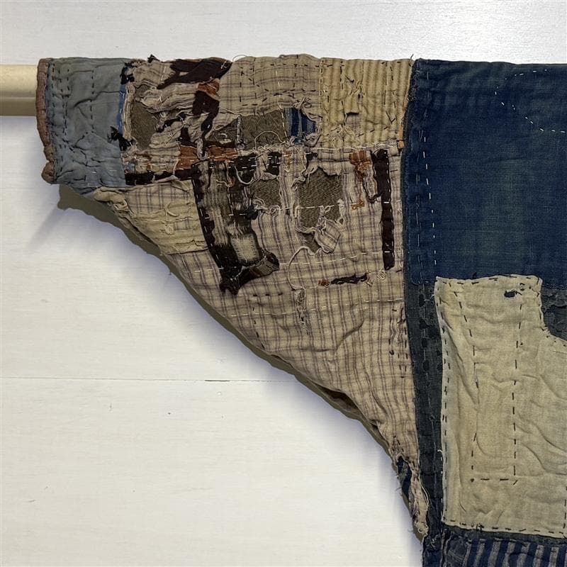 古布 木綿 藍染 刺子 継ぎ接ぎ 襤褸 ⑪ 野良着 サックリ さっくり boro