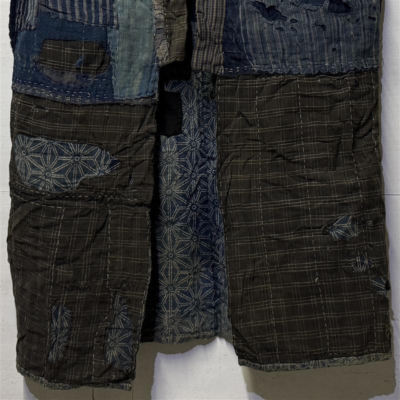 古布 木綿 藍染 刺子 継ぎ接ぎ 襤褸 ⑪ 野良着 サックリ さっくり boro