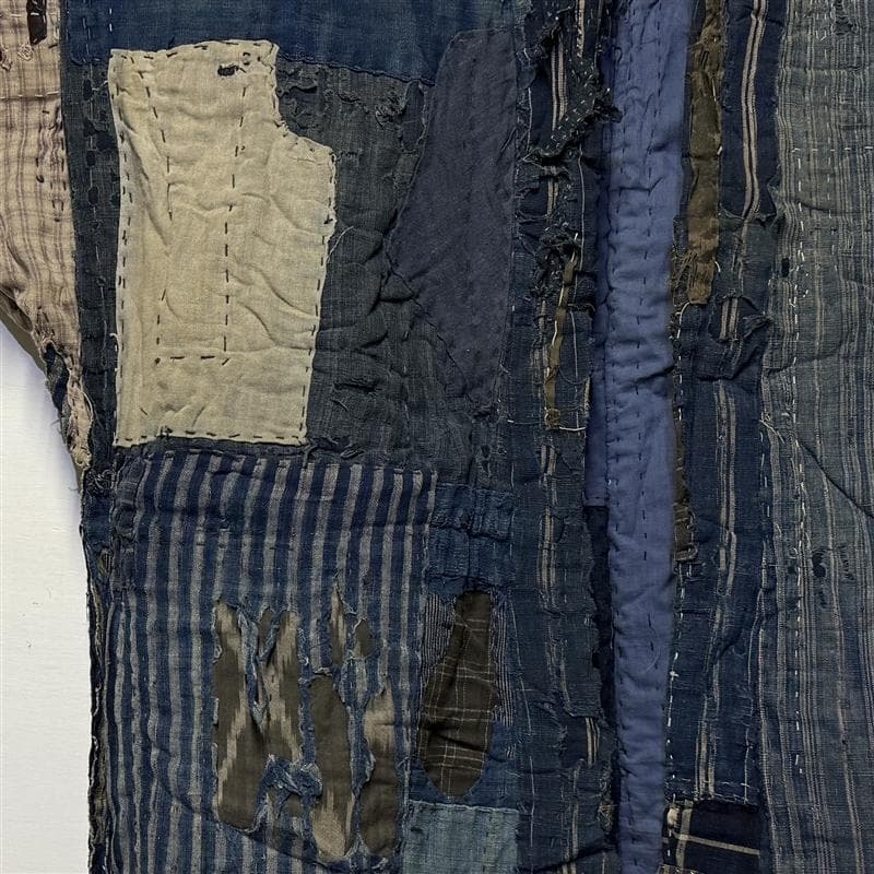 古布 木綿 藍染 刺子 継ぎ接ぎ 襤褸 ⑪ 野良着 サックリ さっくり boro