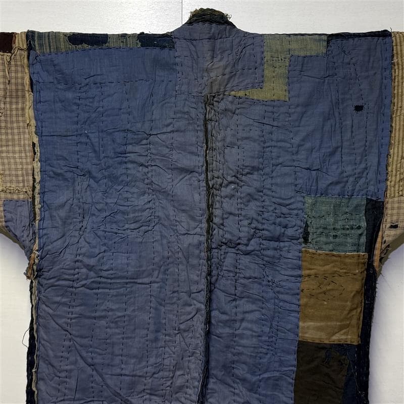 古布 木綿 藍染 刺子 継ぎ接ぎ 襤褸 ⑪ 野良着 サックリ さっくり boro