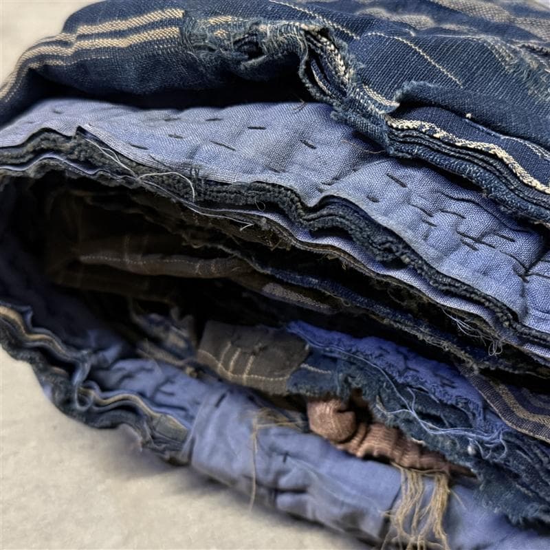 古布 木綿 藍染 刺子 継ぎ接ぎ 襤褸 ⑪ 野良着 サックリ さっくり boro