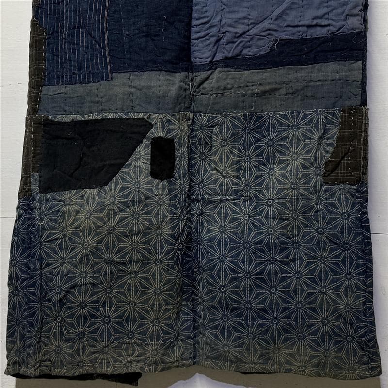 古布 木綿 藍染 刺子 継ぎ接ぎ 襤褸 ⑪ 野良着 サックリ さっくり boro