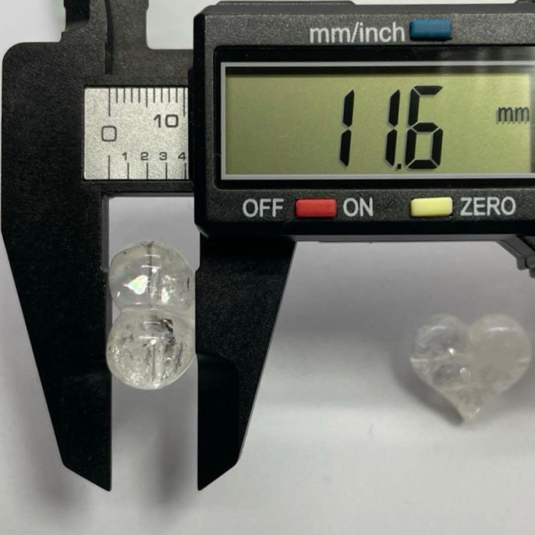 【 桜咲　紫陽花 様 】水晶 ハート パーツ 2個セット