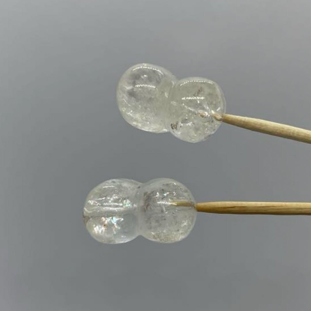 【 桜咲　紫陽花 様 】水晶 ハート パーツ 2個セット