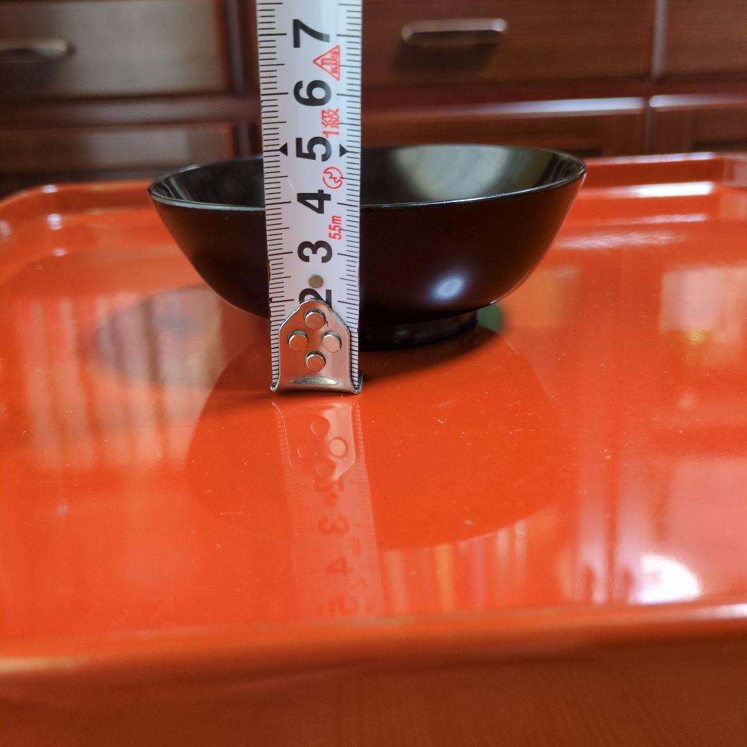 漆器製　黒　膳セット　お盆付き　計5セット