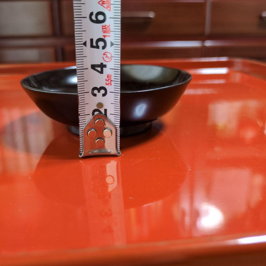 漆器製　黒　膳セット　お盆付き　計5セット