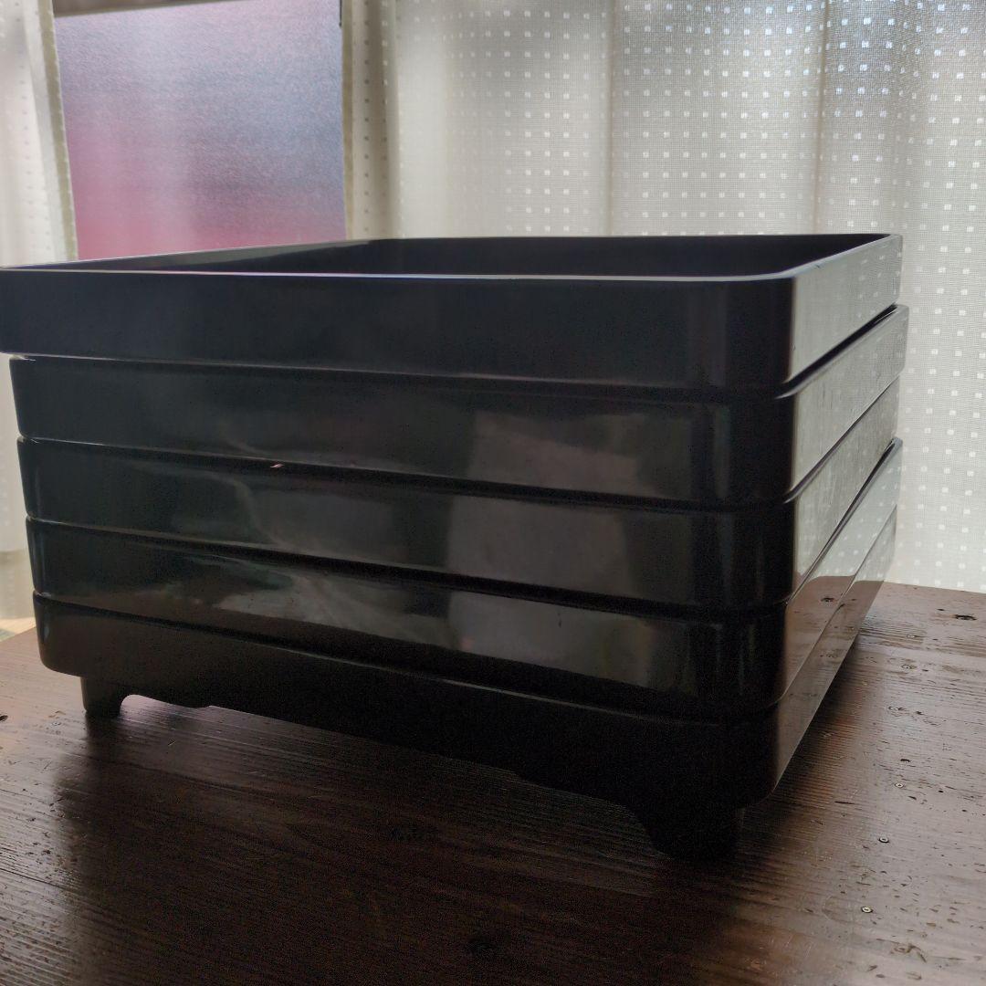 漆器製　黒　膳セット　お盆付き　計5セット