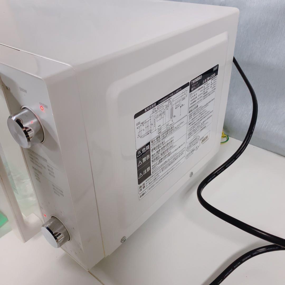 美品 ツインバード 電子レンジ DR-LD20 庫内フラット 2019年製