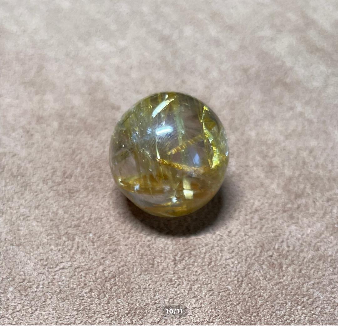 ゴールド タイチン ルチル クォーツ スフィア ゴールド ルチル 丸玉 18mm