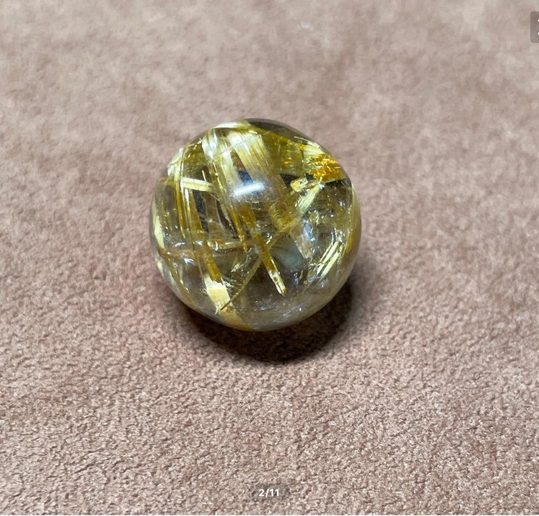 ゴールド タイチン ルチル クォーツ スフィア ゴールド ルチル 丸玉 18mm