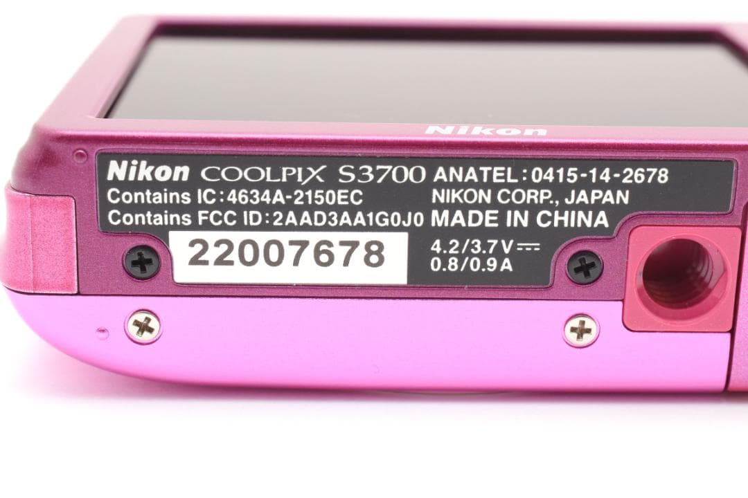 ニコン COOLPIX S3700 コンパクトデジタルカメラ ピンク Nikon