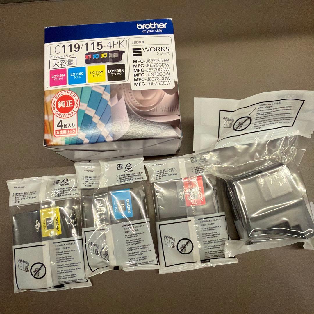 Brother LC119/115-4PK 純正 インクカートリッジ 4個セット