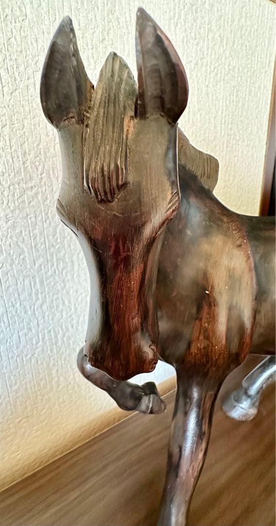 縁起物 木製　跳ね馬　馬 オブジェ 置物 アンティーク インテリア