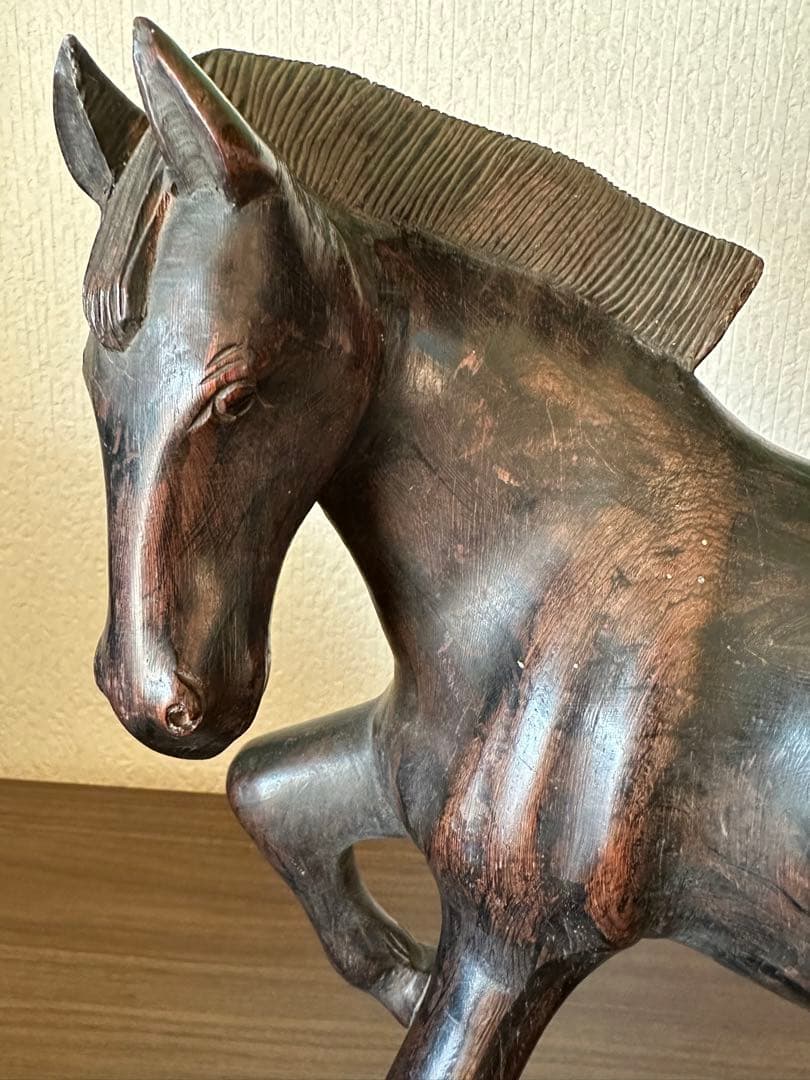 縁起物 木製　跳ね馬　馬 オブジェ 置物 アンティーク インテリア