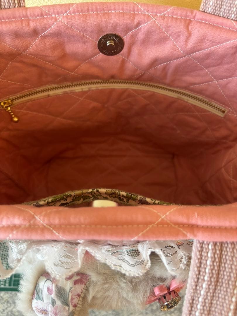 ね*】様 コヤンイサムチョン　イブル刺繍キルト&リバティ&インド刺繍リボンバッグ