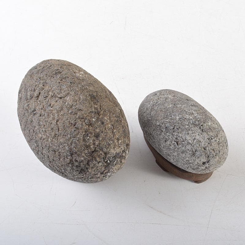 鑑賞石　天然石　置物　唐木台付　2点まとめて　C　R6220