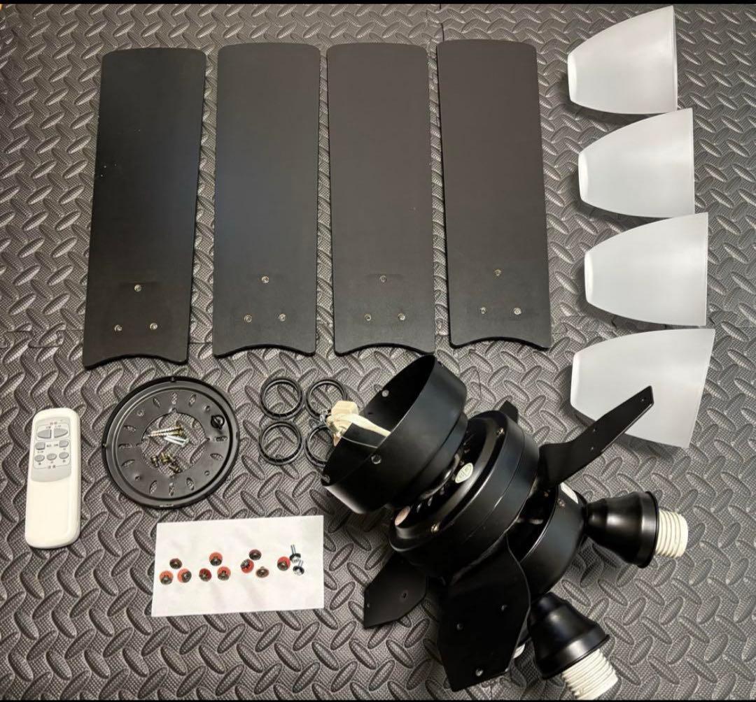 【3月13日まで限定値下げ】LOWYA 4灯シーリングファン　ブラウン＆ブラック