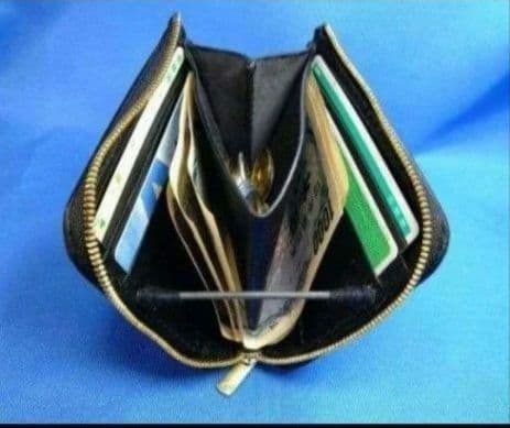 レザークラフト コードバン革 深緑色 L字ファスナー折り財布 【受注後製作】