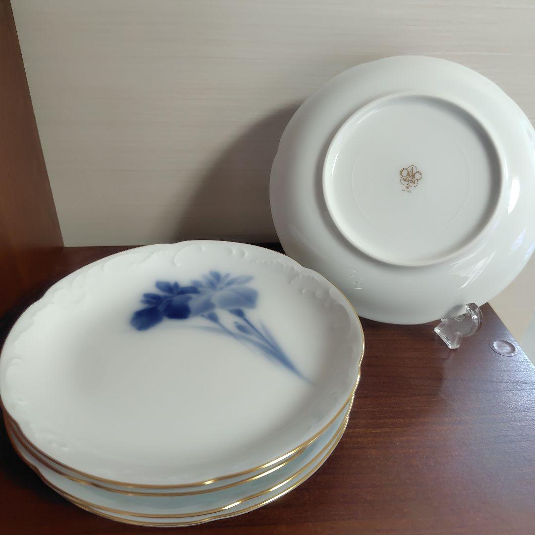 大倉陶園/OKURA　ブルーアイリス　デザートプレート　銘々皿5枚セット