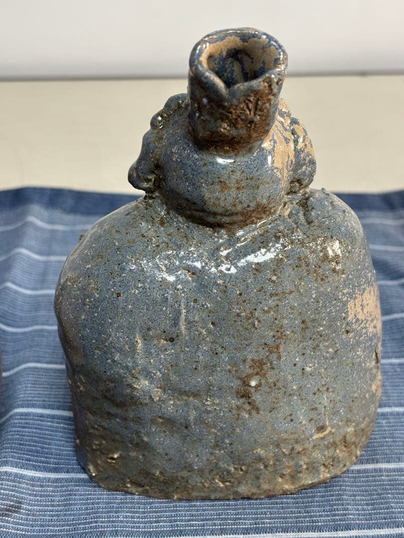 青灰色 陶器の人形 2点セット