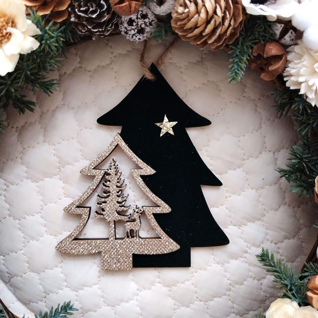 アネモネと木の実のクリスマスリース/クリスマスカラーのドーナツリース