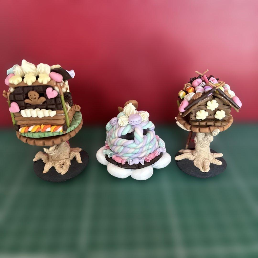 ミニチュアハンドメイド☆お菓子の家オブジェセット☆