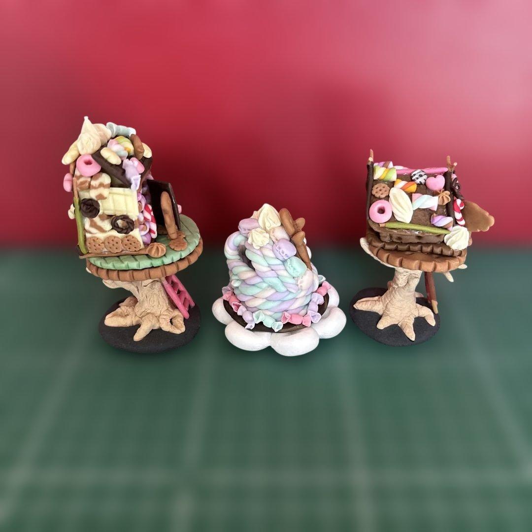 ミニチュアハンドメイド☆お菓子の家オブジェセット☆