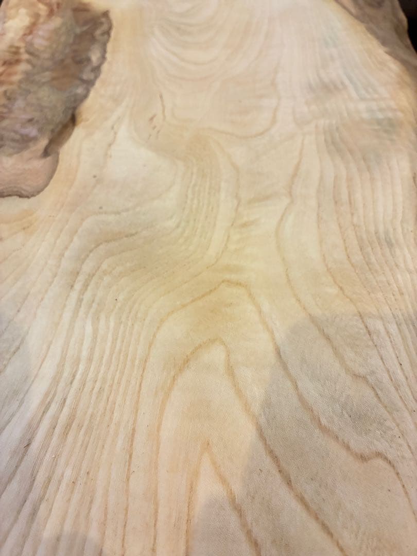 【 希少銘木】国産 栓（セン）一枚板サイドテーブル 皮付き 無垢材