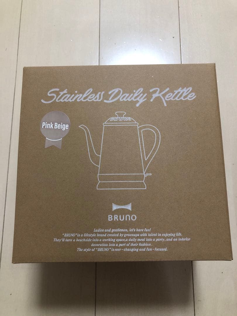 軍BRUNO ブルーノステンレスデイリーケトル電気ケトルピンクベージュ　①
