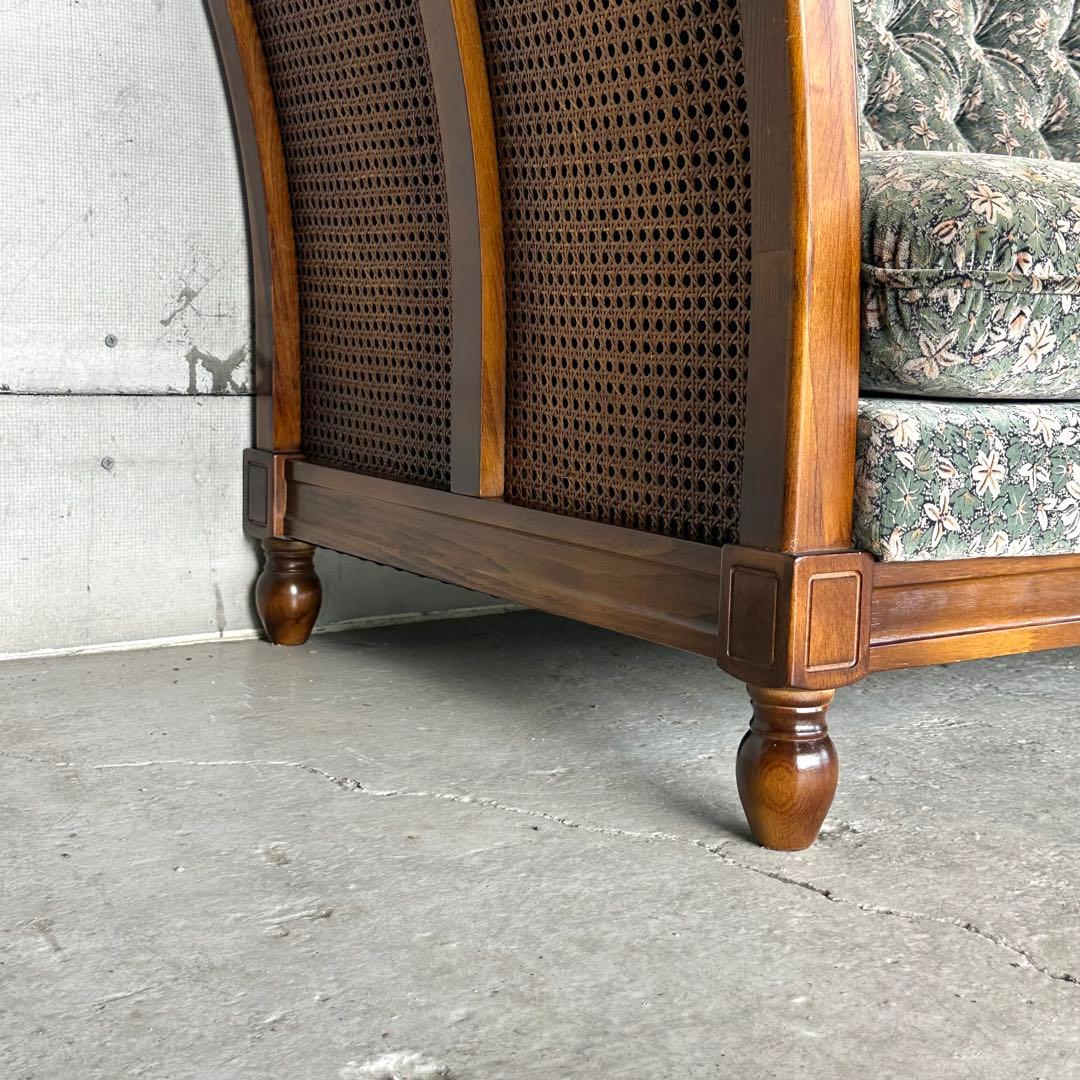 ★昭和レトロ★オールドカリモク　コロニアル✿輝く存在感☆2人掛けソファ✿