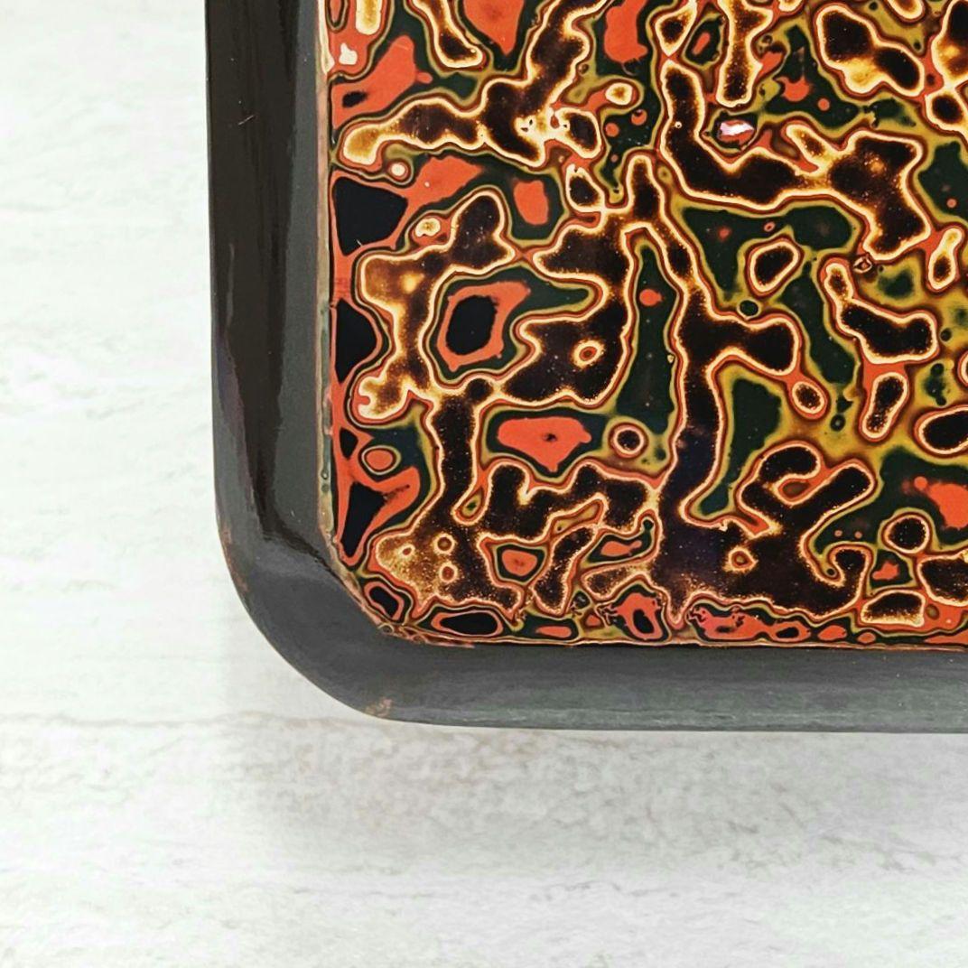 美品‼️ヴィンテージ「津軽塗 唐塗 巻足花台 天板 35×30cm」