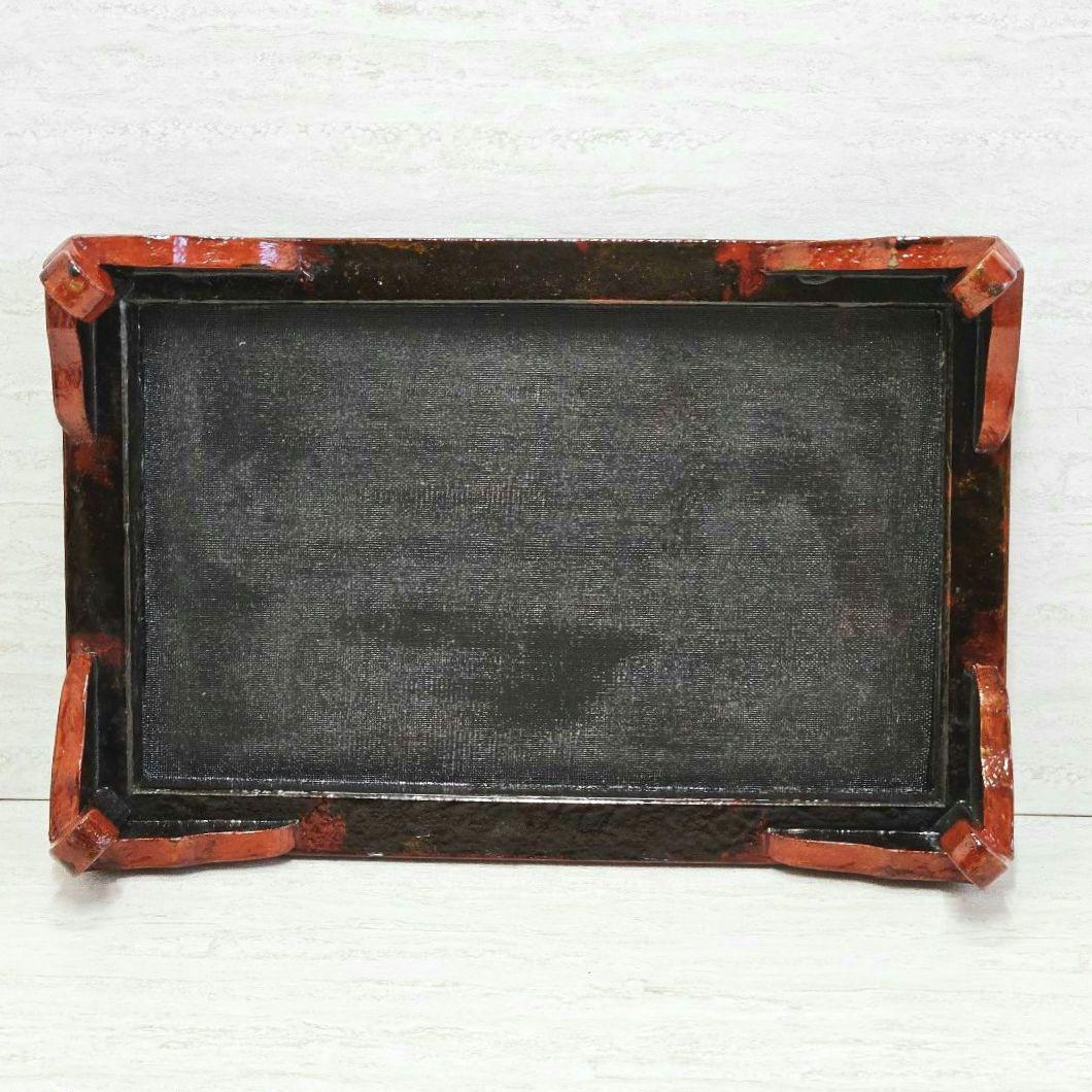 美品‼️ヴィンテージ「津軽塗 唐塗 巻足花台 天板 35×30cm」