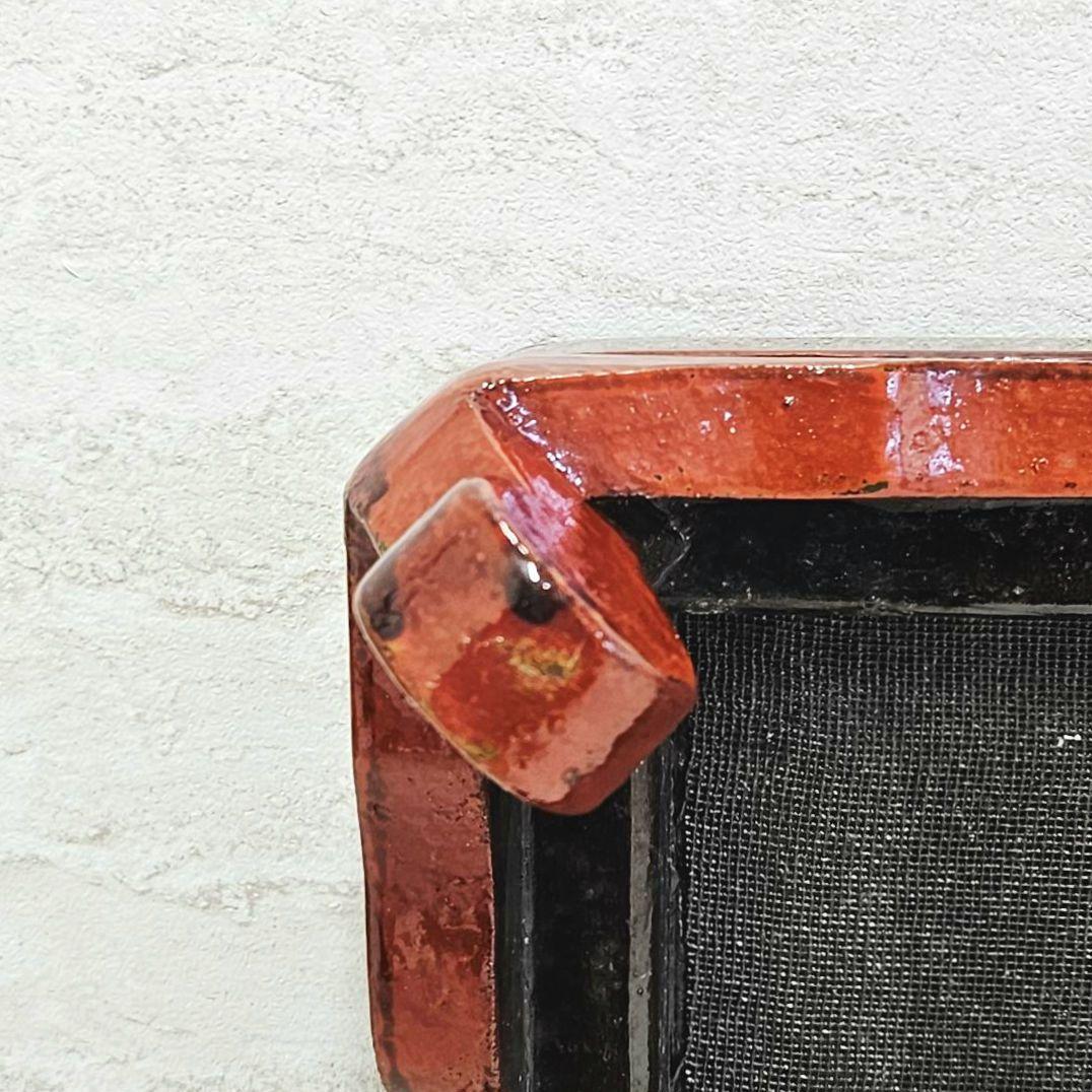 美品‼️ヴィンテージ「津軽塗 唐塗 巻足花台 天板 35×30cm」