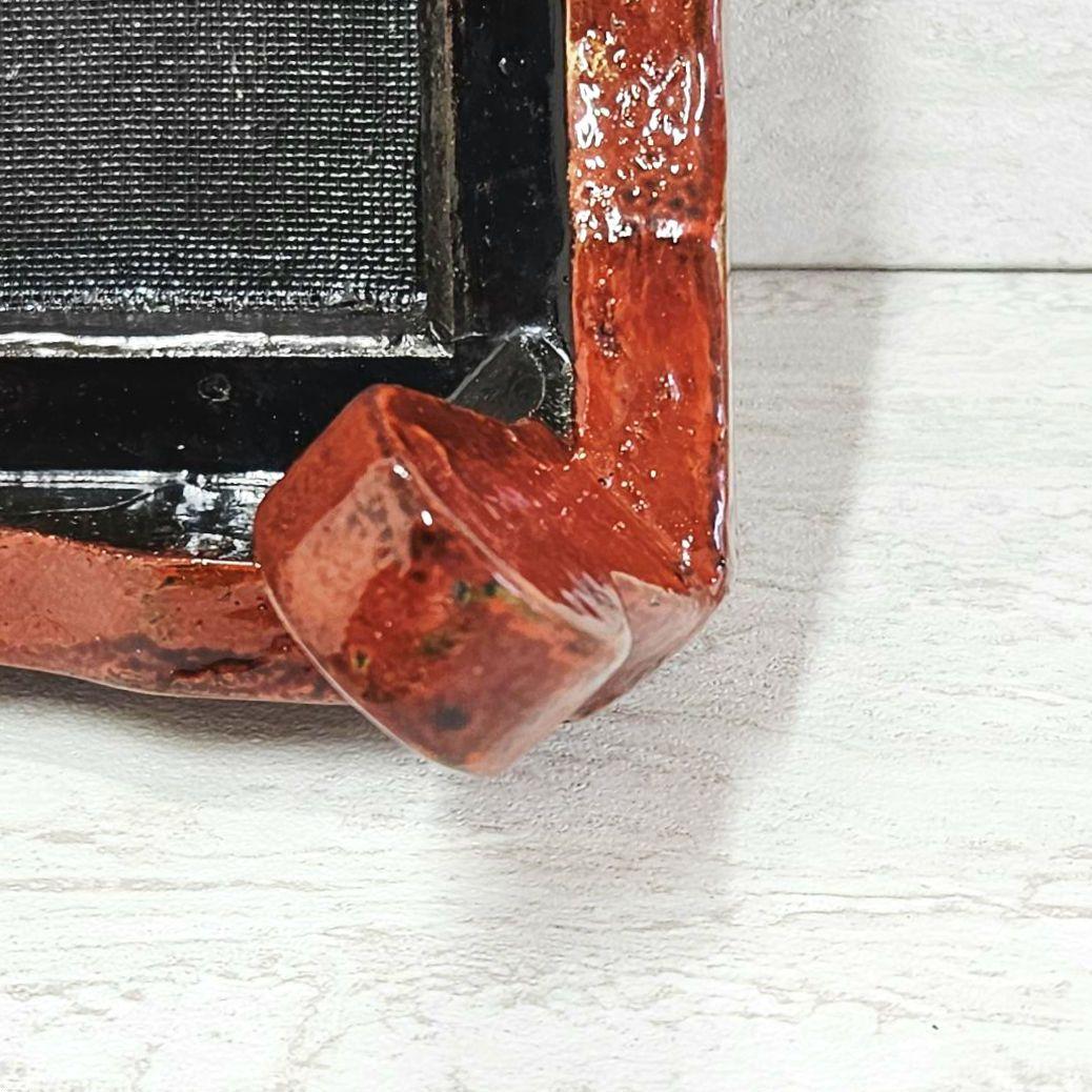 美品‼️ヴィンテージ「津軽塗 唐塗 巻足花台 天板 35×30cm」