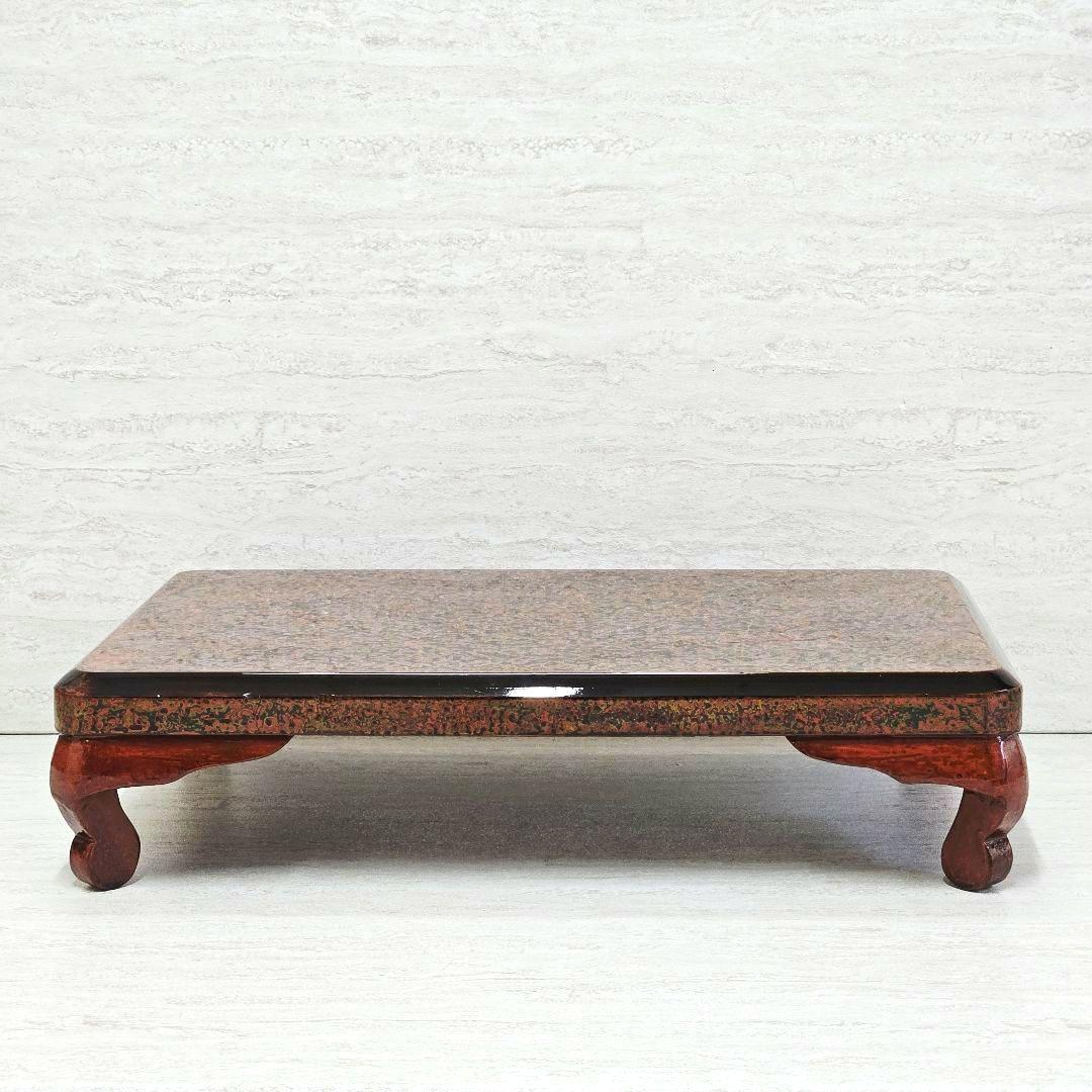 美品‼️ヴィンテージ「津軽塗 唐塗 巻足花台 天板 35×30cm」