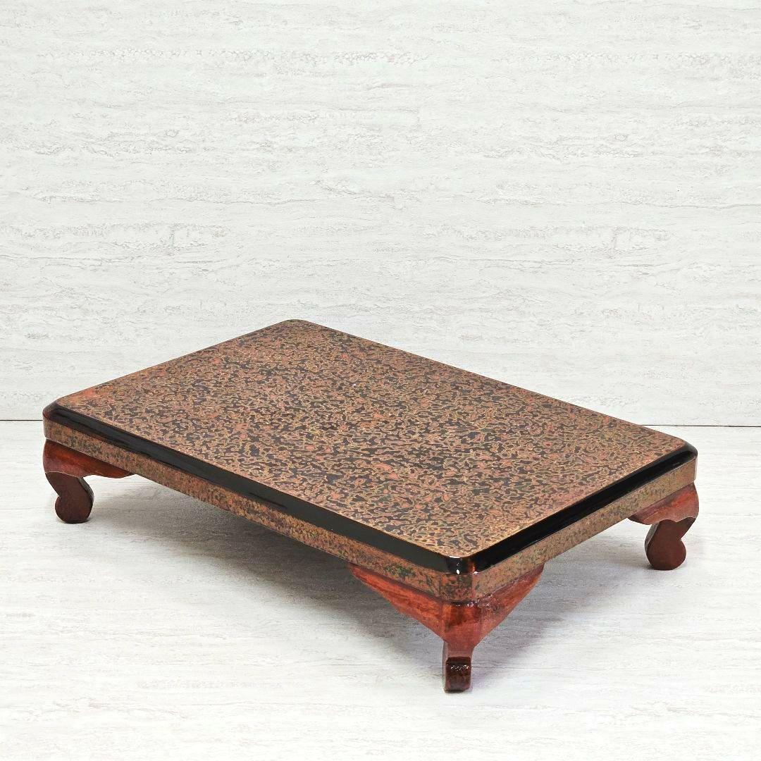 美品‼️ヴィンテージ「津軽塗 唐塗 巻足花台 天板 35×30cm」