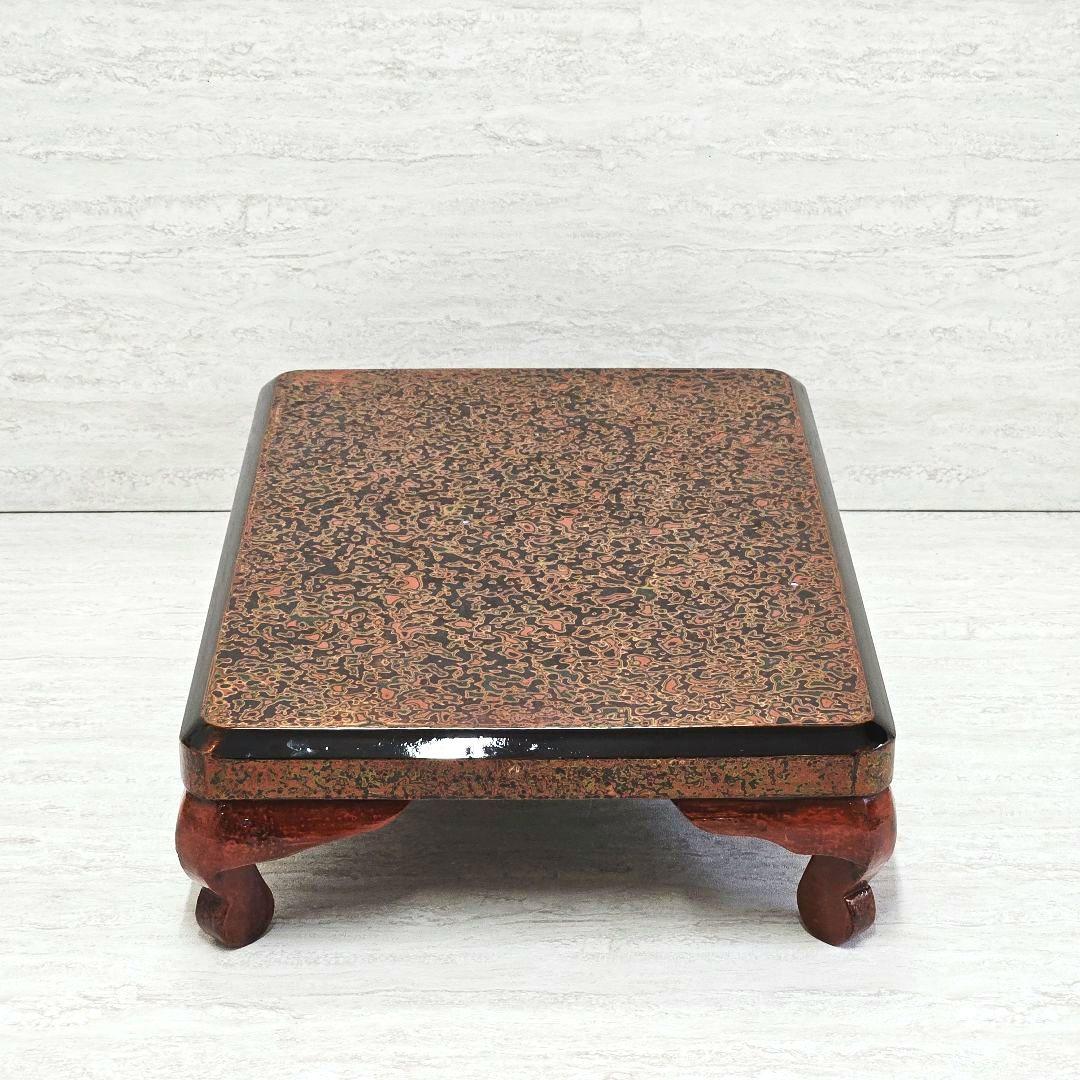 美品‼️ヴィンテージ「津軽塗 唐塗 巻足花台 天板 35×30cm」