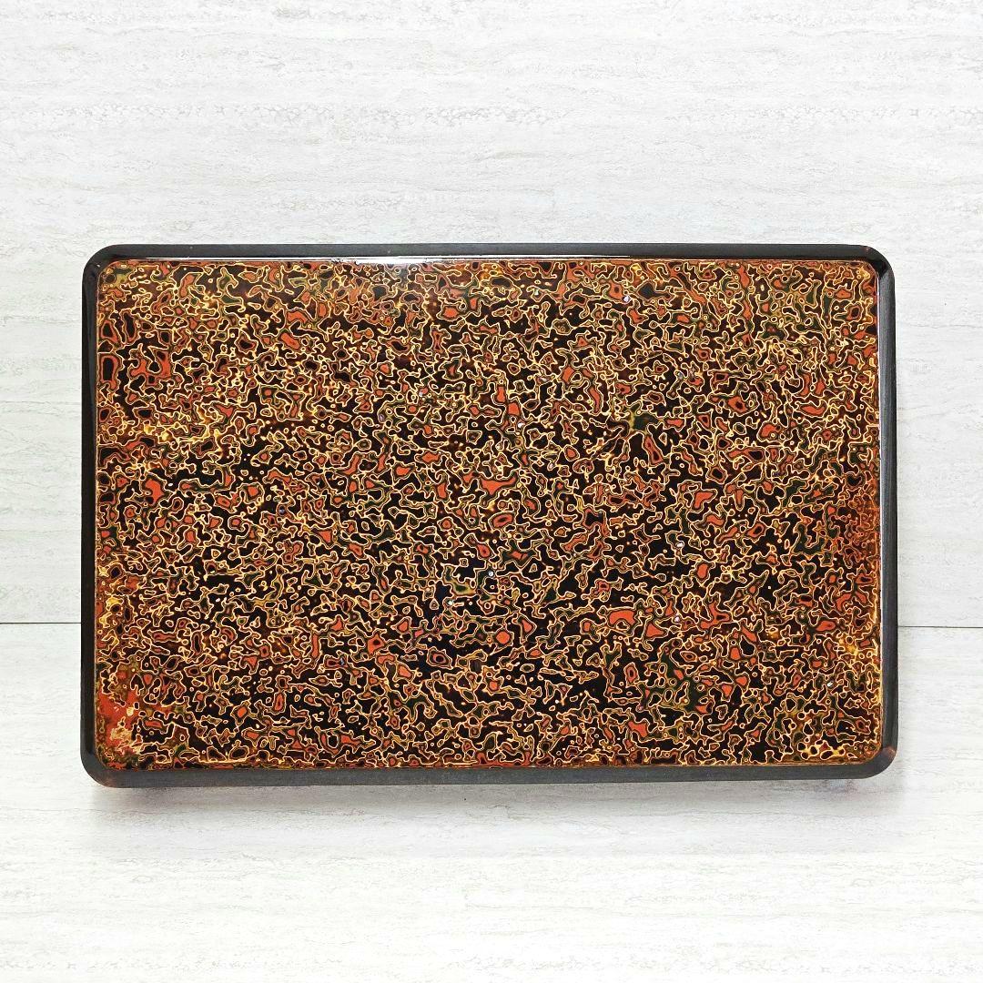 美品‼️ヴィンテージ「津軽塗 唐塗 巻足花台 天板 35×30cm」
