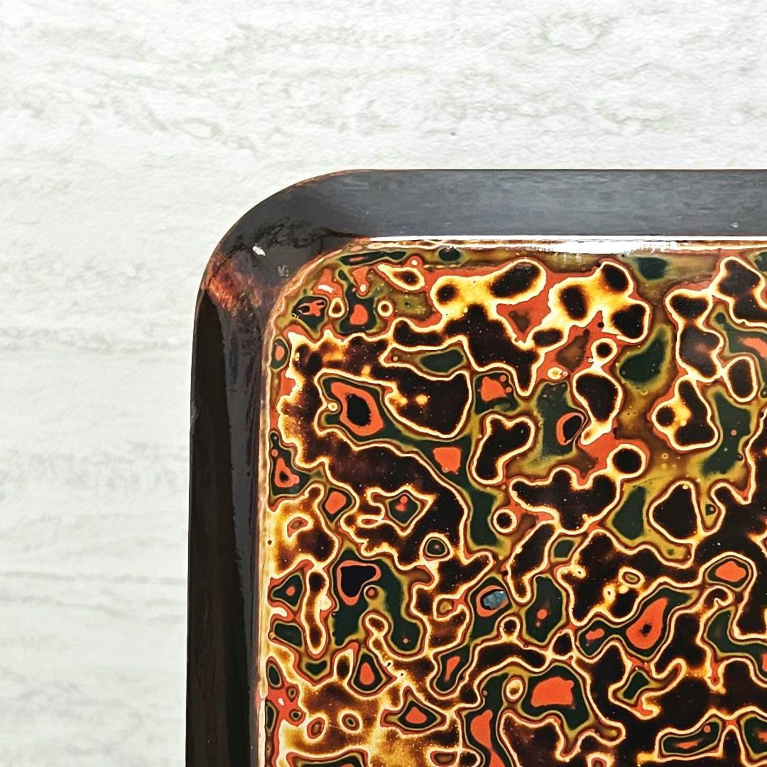 美品‼️ヴィンテージ「津軽塗 唐塗 巻足花台 天板 35×30cm」