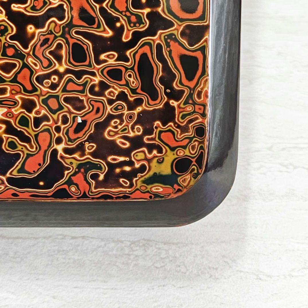 美品‼️ヴィンテージ「津軽塗 唐塗 巻足花台 天板 35×30cm」