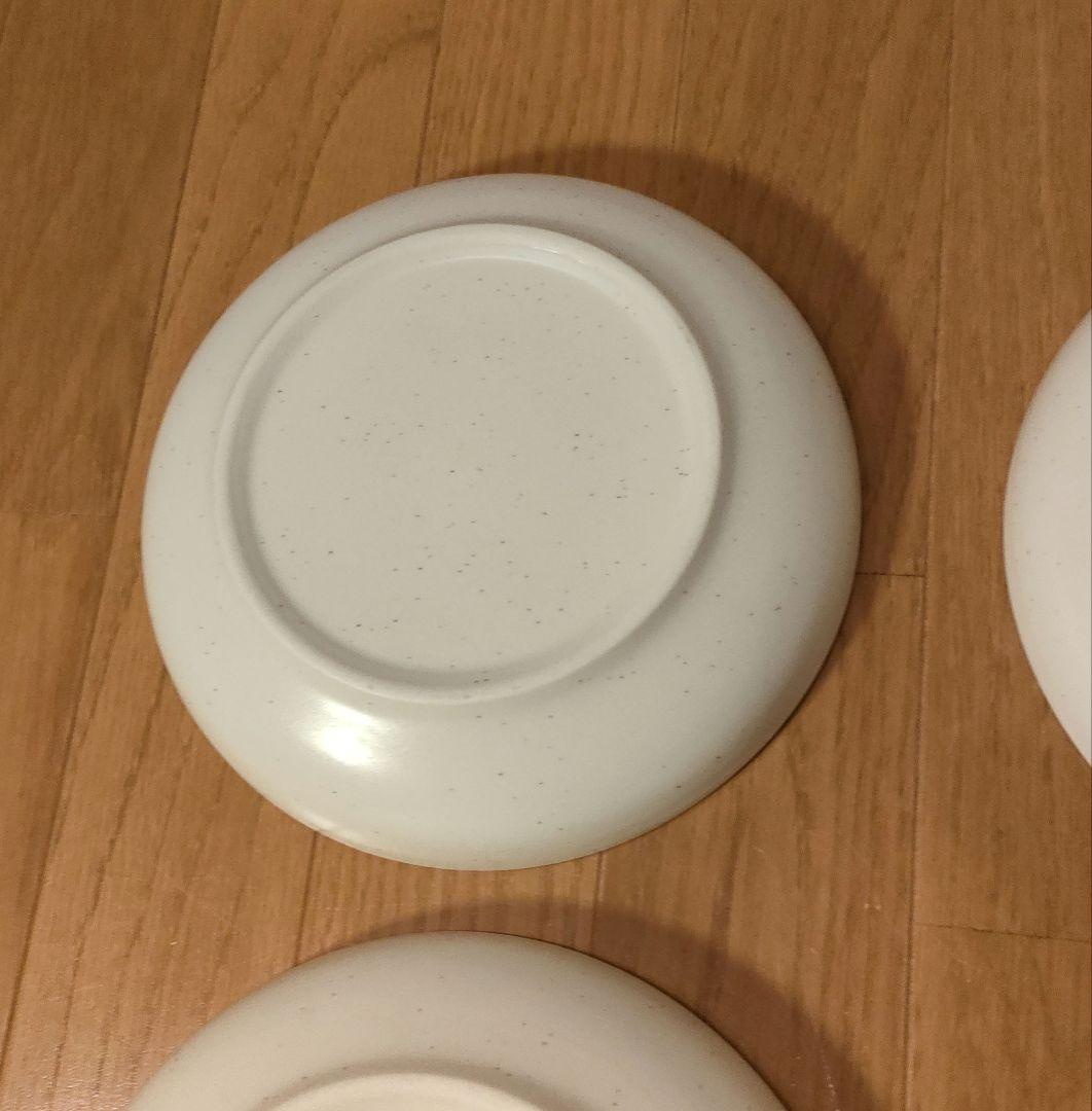 陶器 深皿 4枚セット 約20cm 白粉引（黒い斑点） ④