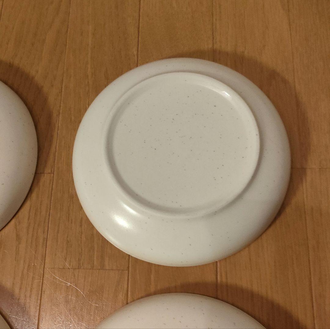 陶器 深皿 4枚セット 約20cm 白粉引（黒い斑点） ④
