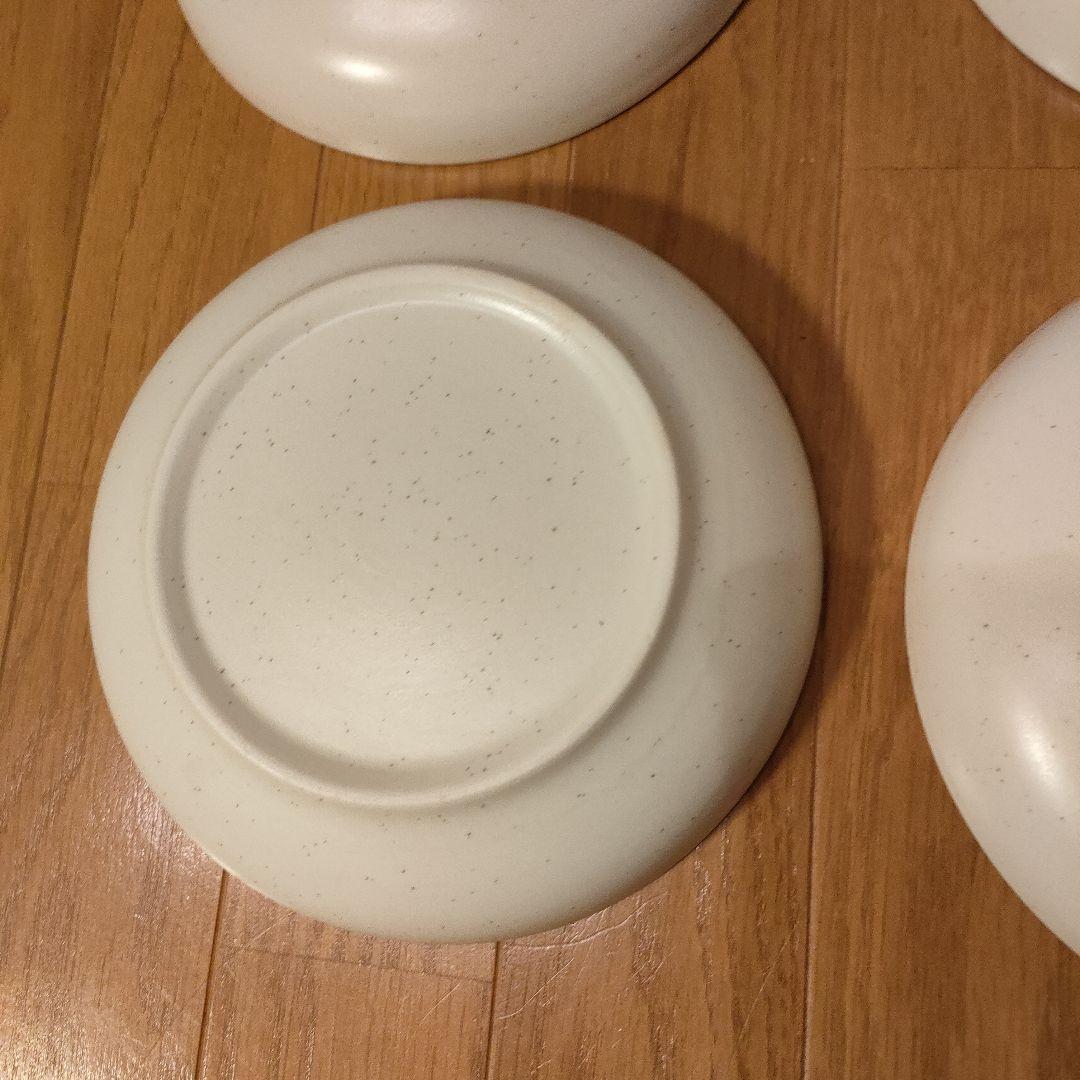 陶器 深皿 4枚セット 約20cm 白粉引（黒い斑点） ④