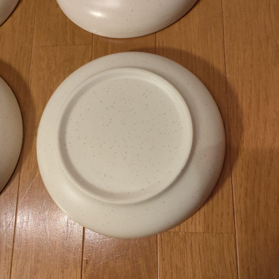 陶器 深皿 4枚セット 約20cm 白粉引（黒い斑点） ④