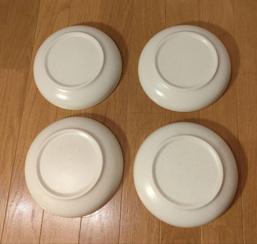 陶器 深皿 4枚セット 約20cm 白粉引（黒い斑点） ④