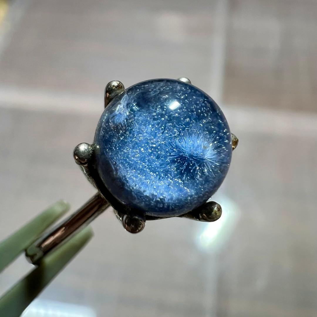 高品質　プラネタリウムデュモルチェライト インクォーツ　リング　2 指輪