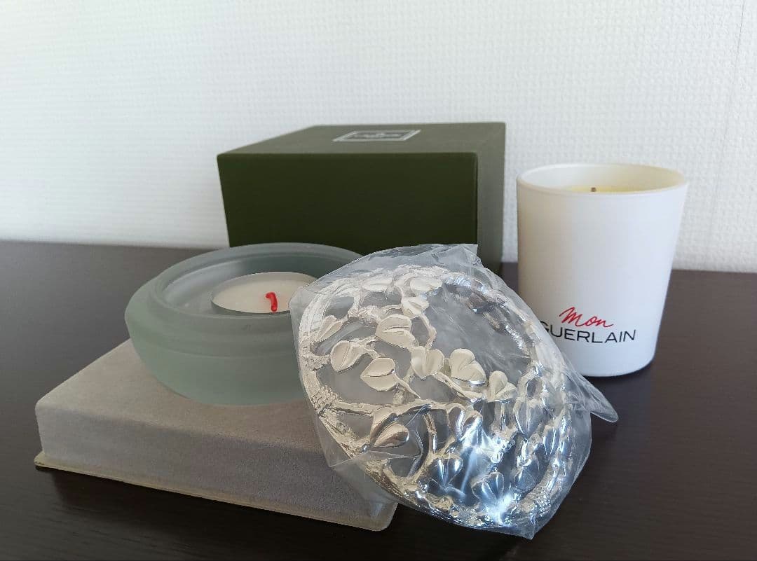 クリストフル キャンドルホルダー & ゲラン モン パフュームキャンドル 未使用