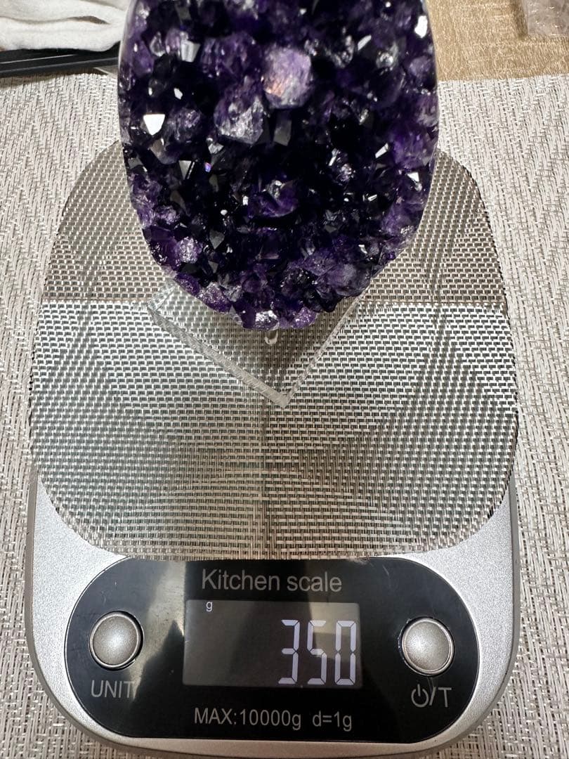 極上濃紫 ウルグアイ産 帝王アメジスト クラスター 濃紫結晶 虹入り 987