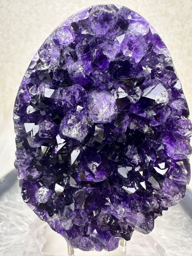極上濃紫 ウルグアイ産 帝王アメジスト クラスター 濃紫結晶 虹入り 987