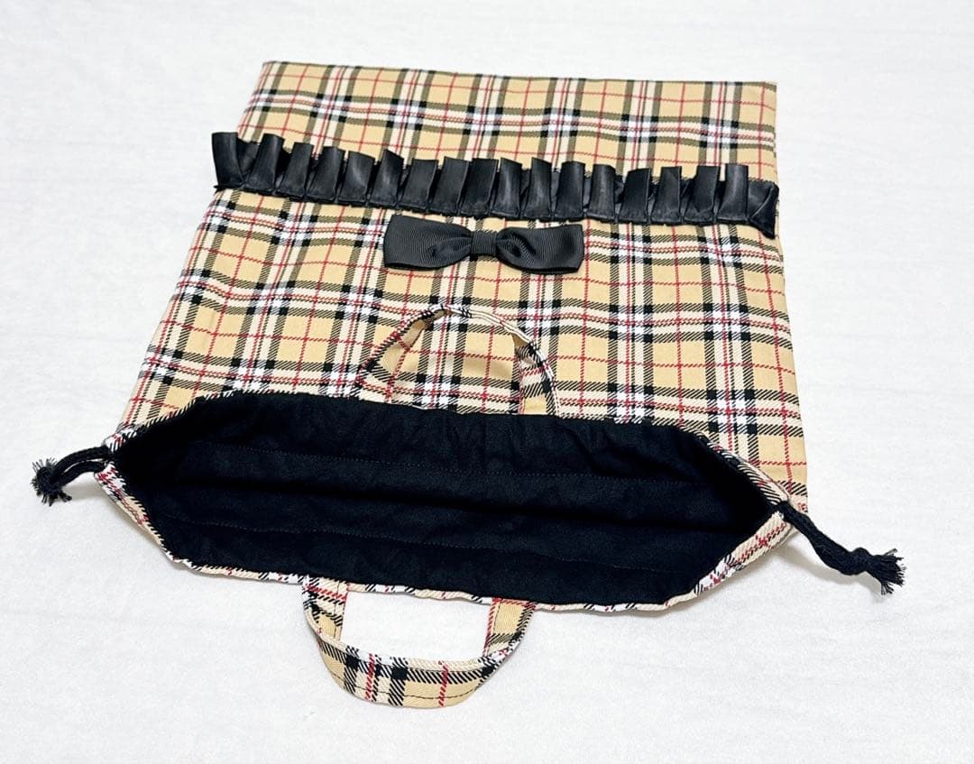 ベージュ◆タータンチェック柄　女の子　入園入学３点セット❤︎